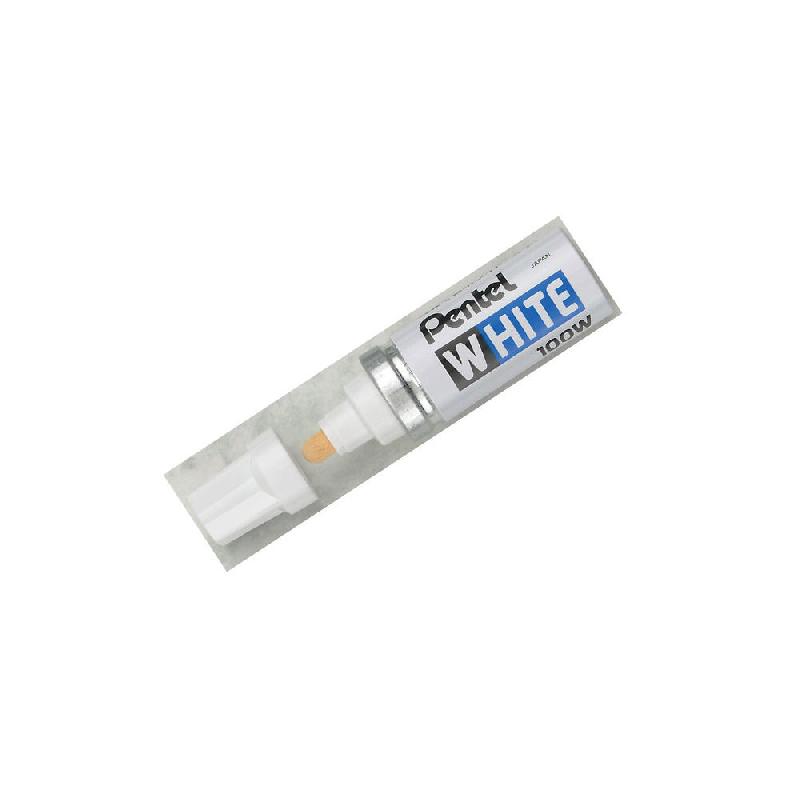MARQUEUR PEINTURE PENTEL 100W - POINTE OGIVE LARGE 6,6 MM - BLANC