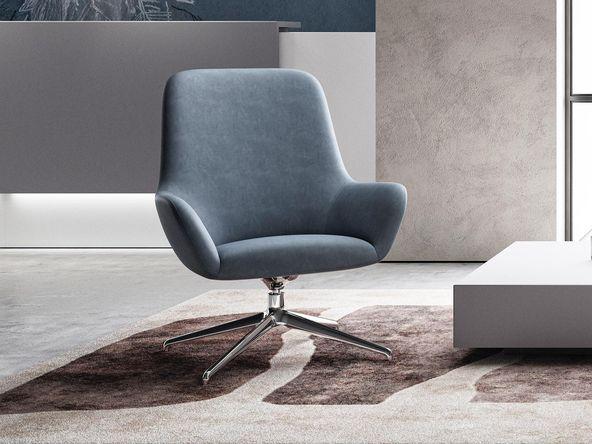 Chauffeuse Cosy Lounge dossier haut en similicuir pied pyramidal_0