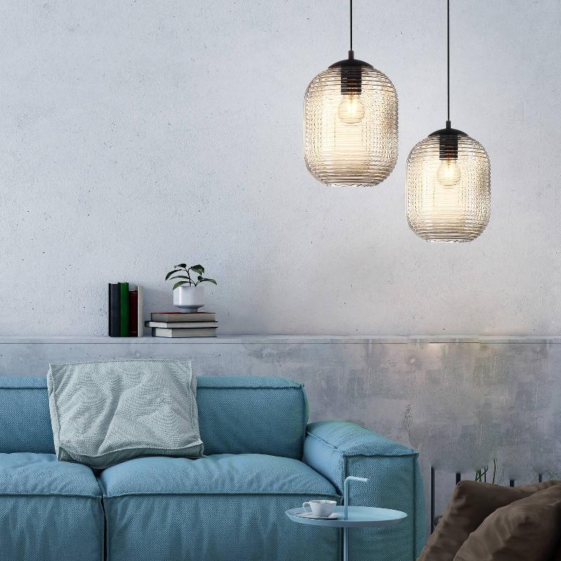 PAUL NEUHAUS SUSPENSION SHIITAKE, À UNE LAMPE, AMBRE