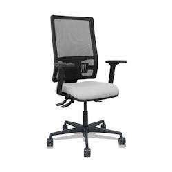 Piqueras y Crespo Silla Bormate asincro malla negra asiento bali gris claro brazos 2D ruedas 65mm - gris multi-matériau 405ASM840B40B2B68R65L_0