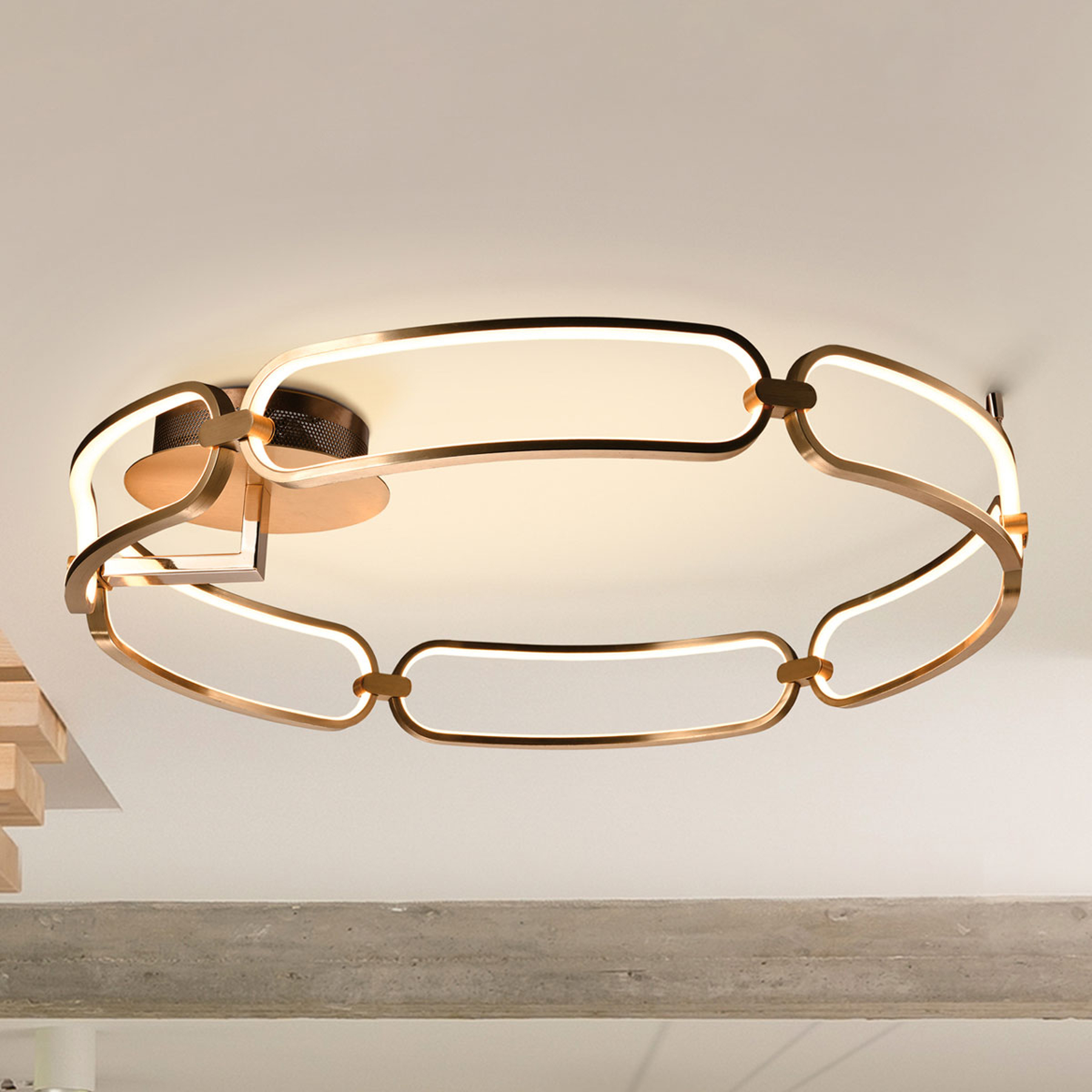 SCHULLER VALENCIA PLAFONNIER LED COLETTE, À 6 LAMPES, OR ROSE