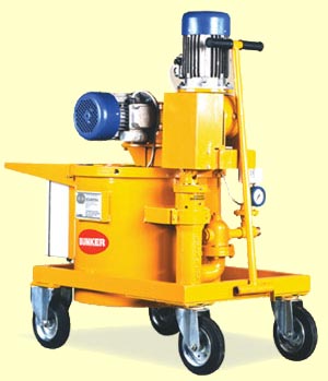 Pompe pour injections de ciment - modèle B1 E3 - 12 l/min avec récipient unique et piston_0