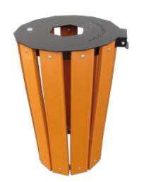 Poubelle publique tulipe - acier galvanisé, 69L, finition thermolaquée_0