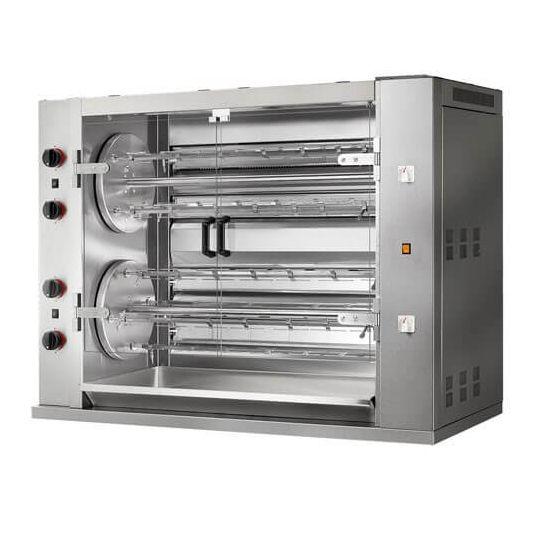 Rôtissoire gaz Multiirotatif 2 plateaux 8 broches /48 poulets- MCM 8MR_0