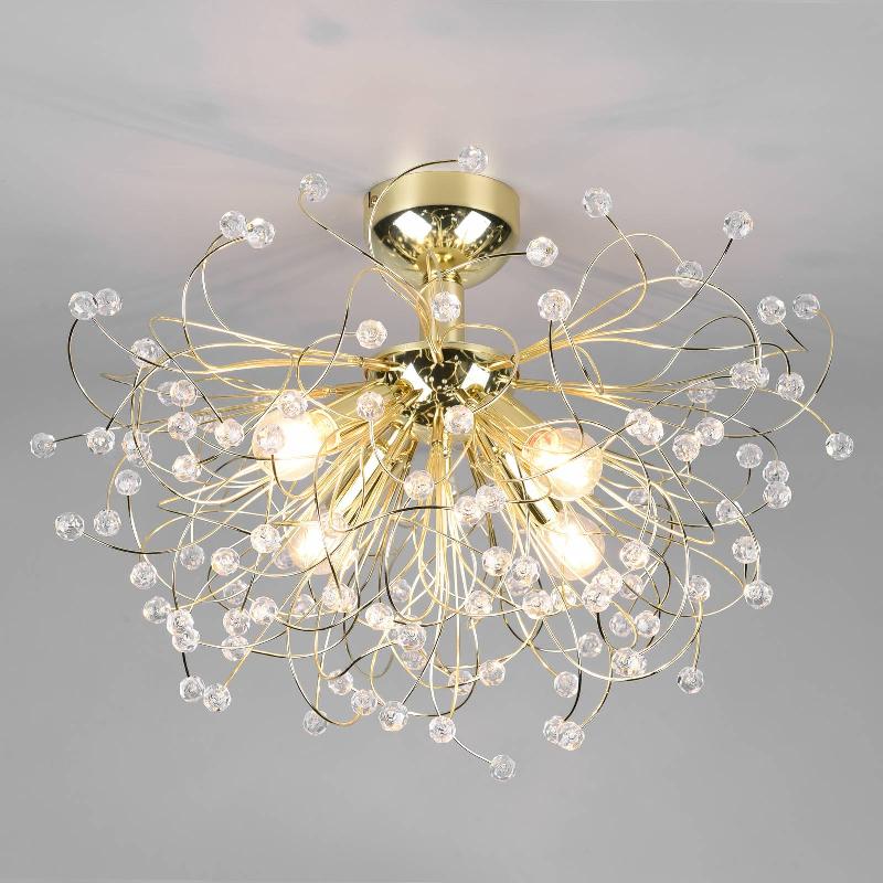 REALITY LEUCHTEN PLAFONNIER GLORIA, E14, À QUATRE LAMPES, LAITON