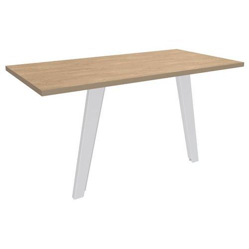 RETOUR DIRECT BUREAU STEEL 2 PIEDS BLANC PLATEAU CHÊNE CLAIR - SIMMOB