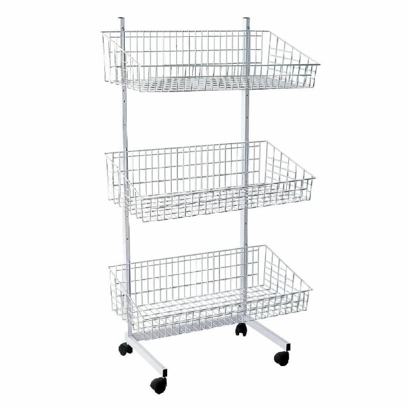 Soldeur simple face - 3 paniers H170cm - Paniers ajustables en hauteur - Sur roulettes_0