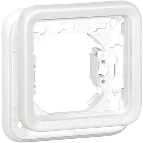 SUPPORT PLAQUE 1 POSTE PLEXO COMPOSABLE BLANC ANTIMICROBIEN - LEGRAND
