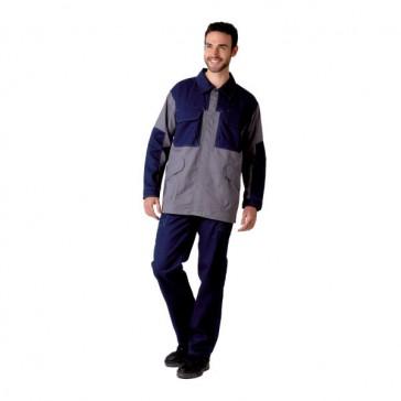 Veste de travail Techline bicolore multirisques - Marine/Gris T3 - 75% coton, 24% polyester, antistatique_0