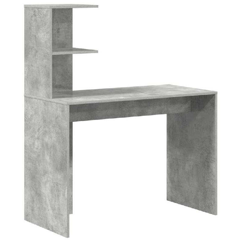 VidaXL Bureau Gris béton 102 x 50 x 124 cm Bois d'ingénierie Modèle Vega StudioDesk Prime - 869357_0