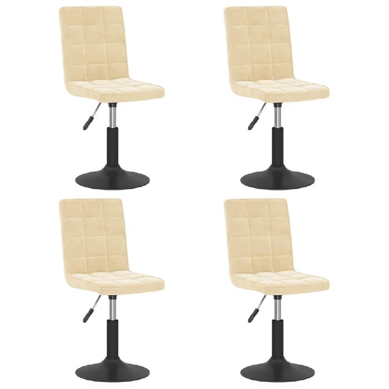 VidaXL Chaises pivotantes à manger lot de 4 crème velours Modèle Évasion Royale - 3089288_0