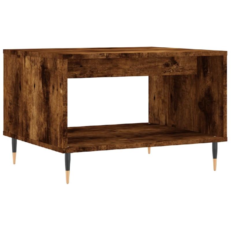 VidaXL Table basse chêne fumé 60x50x40 cm bois d'ingénierie Modèle Aero Classique - 829249_0