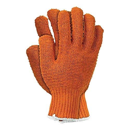 Gants de protection REIS RCROSS_P10 - Lot de 12 - Orange - Taille 10 - Double face et revêtement en maille PVC_0