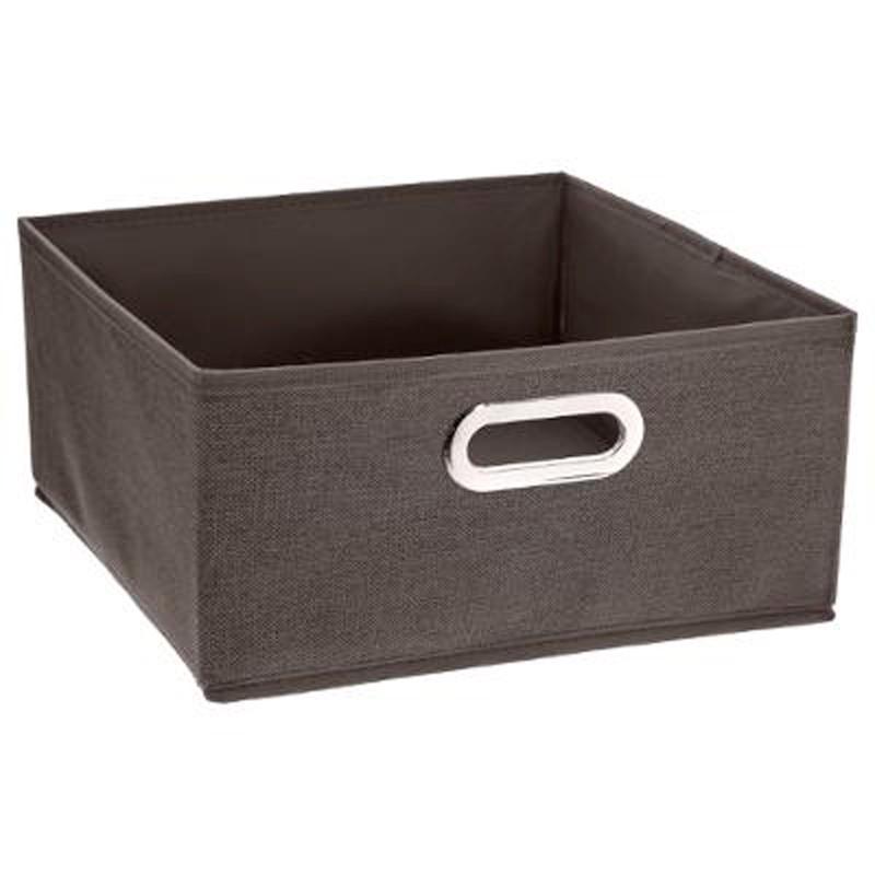 Boîte de rangement pliable premium marron 15x31cm - Paris Prix - Effet chiné et compatible Mix N Modul_0