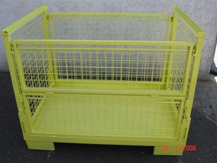 Caisse-palette métallique grillagée repliable - Compatible Europool - Charge utile 1000 kg_0
