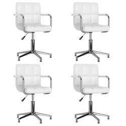 Décoshop26 - Lot de 4 chaises de salle à manger siège pivotant hauteur réglable en PVC blanc DEC025324 - blanc 3000255192410_0