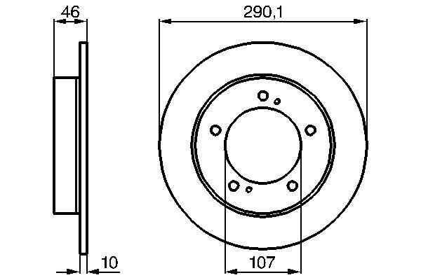 Disque de frein BOSCH 0986478377 - boîte de 2 - avant - disque plein - 5 trous - épaisseur 10 mm_0