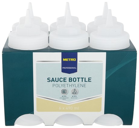 DISTRIBUTEUR À SAUCE TRANSPARENT 490 ML (VENDU PAR 6)