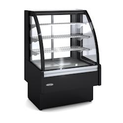 DOCRILUC Vitrine Chaude 3 Etageres Vitre Courbe - 2 P. Coulissantes Vitrees +60 +70 - 1300X730X1380 - 230/1/50Hz VV-6HE-13-C - VV-6HE-13-C_0