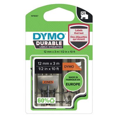 DYMO 1978367 D1 durable ruban noir sur fond orange 12 mm x 3 m_0