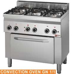 Fourneau 5 feux gaz avec four à convection électrique 4x GN 1/1 - C5FV6-BP_0
