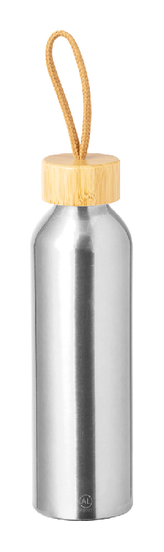 Gourde en aluminium recyclé - 600 ml - avec couvercle en bambou et anse_0
