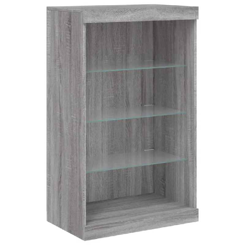 Helloshop26 - Buffet bahut commode armoire meuble de rangement organisateur cuisine salle de séjour salon avec lumières LED sonoma 02_0030077 - 3000_0