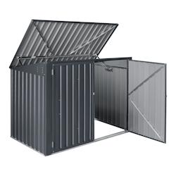 Helloshop26 - Cache poubelle avec toit rabattable pour 2 poubelles 173 x 101 x 131 cm 03_0006693 - 3001837782722_0