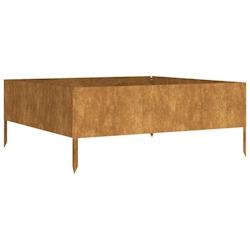 Helloshop26 - Jardinière bac lit surélevé plantes fleurs terrasse jardin de jardin 100 x 100 x 41 cm acier corten marron 02_0039291 - 3000218457693_0