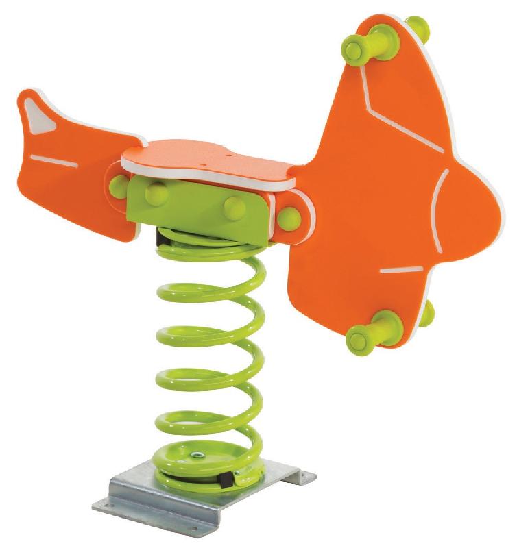 Jeu sur ressort avion - 1 place - Figurine en plastique polyéthylène anti-vandalisme_0