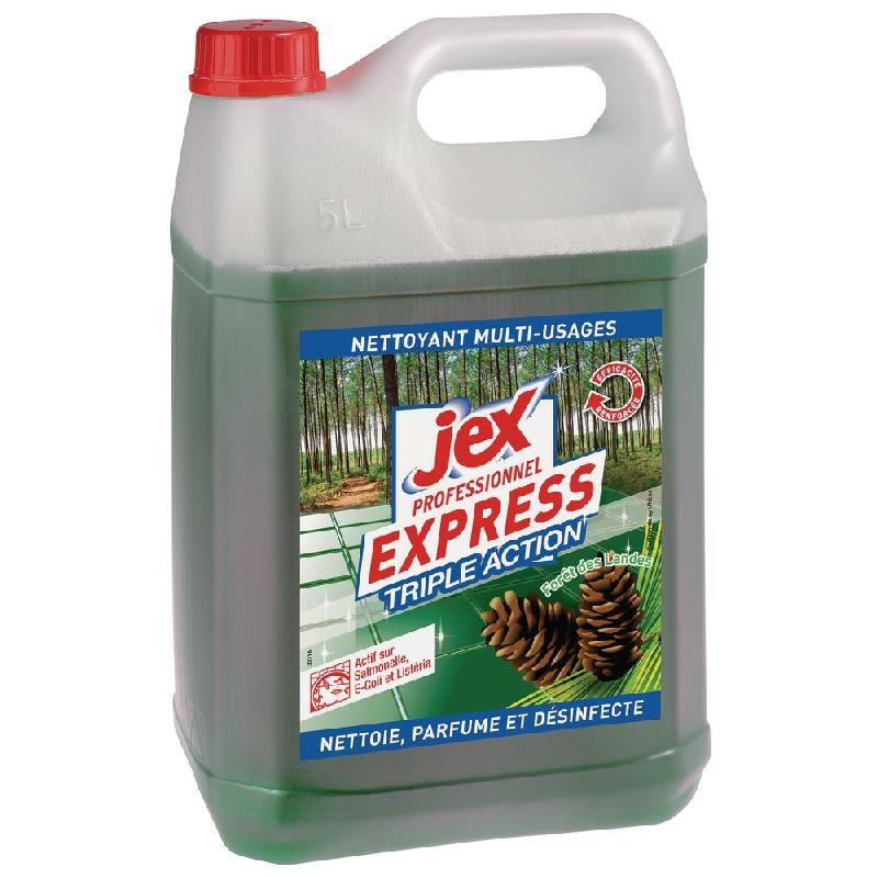 JEX NETTOYANT TRIPLE ACTION AVEC DÉSINFECTANT – PARFUM FORET DES LANDES – BIDON DE 5 LITRES