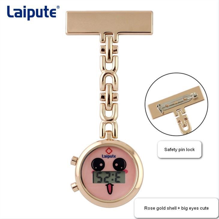 Montre infirmière - Laipute - Broche numérique en alliage de zinc avec affichage date et heure_0