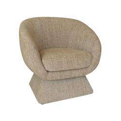 Now's Home - Fauteuil Pivotant En Tissus Tweed Ocre Jaune 77x74x80cm Sixties - 3256390251851_0