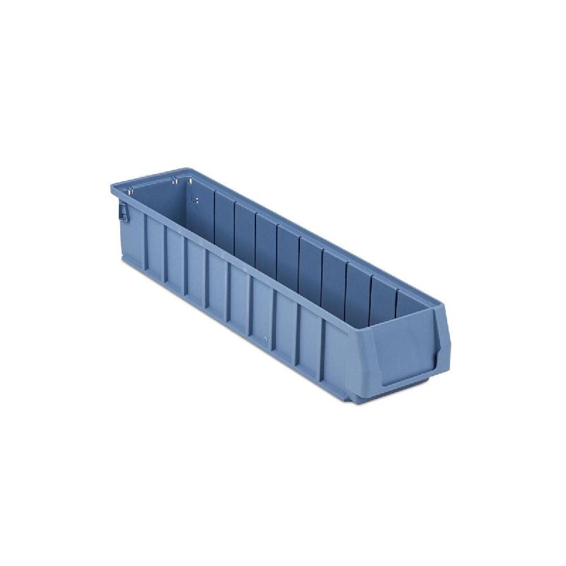 PROREGAL Bac à étagères 500 SN avec étiquette & capot de protection | HxLxP 9x11,7x50cm, 3,5 litres | Bac à bec, boîte d'étagère - bleu plasti_0