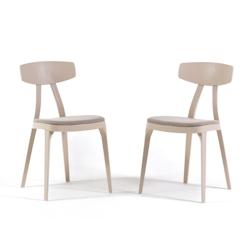 RATTATAN Lot de 2 chaises en polypropylène, coussin d’assise, robustes, légères pour cuisine, salle à manger, restaurant – Tosca – Crème/Cr_0