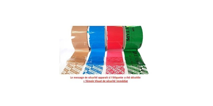Rouleaux de sécurité adhésif - AVEC résidu pour différents supports : papier, plastique, métal, bois_0