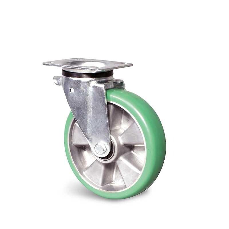 Roulette pivotante sur platine roue Résilex pour charges lourdes Maxiroll  diamètre 160 mm charge 400 kg