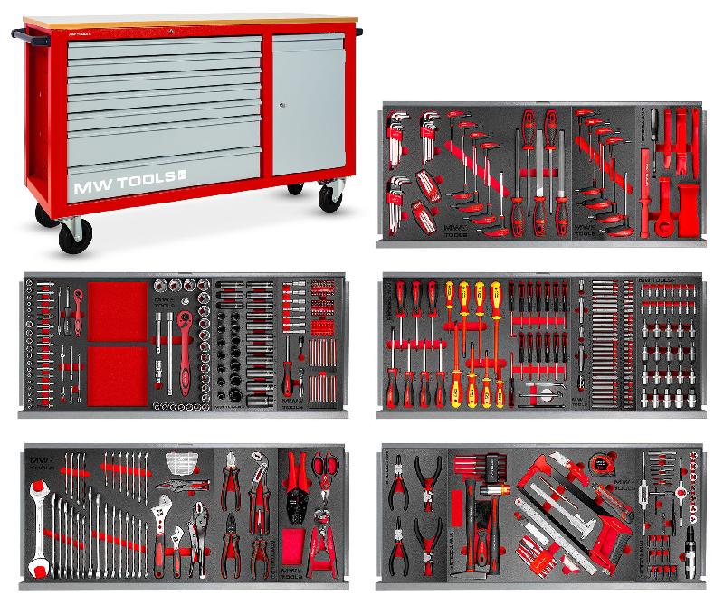 Servante d'atelier complète avec armoire XL 514 outils MW Tools MWE512K3_0