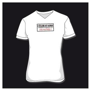 T-shirt homme célibataire - col V - motif personnalisable - marque BC - tailles L, M, XL - blanc ou noir_0