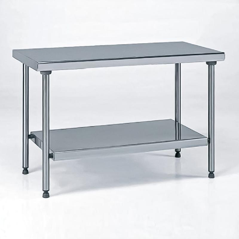 Table inox TS 15N démontable sur mesure centrale + étagère pieds ronds largeur 700 mm (Longueur, mm: 1801 à 2000 Réf-604056-44)_0