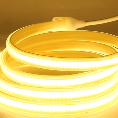 Ruban LED COB 50m 220V - Blanc chaud 3000K - Étanche IP65 - Fixations fournies pour intérieur et extérieur_0