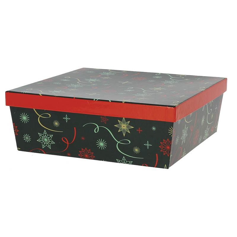 Boite carton carrée empilable Noel Vert 33x33 -_0