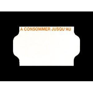 Boîte de 30 rouleaux - 1000 étiquettes adhésives 32x19mm blanches - impression rouge 'A CONSOMMER JUSQU'AU'_0
