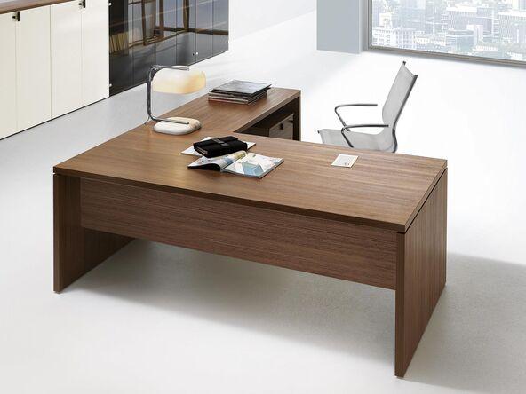 Bureau de direction moderne Lithos T1 en bois pour professionnels avec voile de fond_0