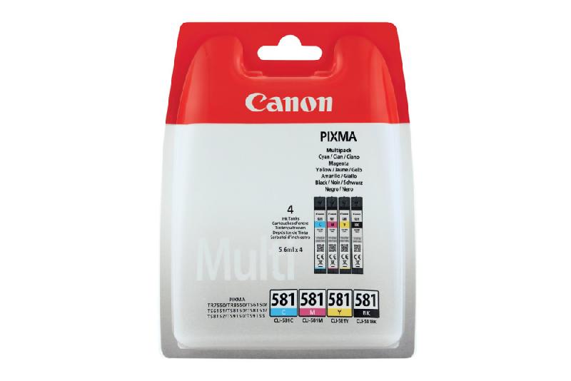 Canon CLI-581 Cartouche d'encre authentique 2103C004 - Pack Noir + Couleurs_0
