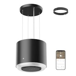 CIARRA A+ Hotte aspirante îlot 550 m³/h, suspendue, Wi-Fi, application tactile, 4 niveaux, booster, recirculation, VM4838B - noir inox CBCB4838_0