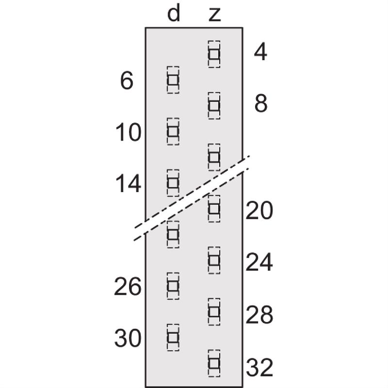 Connecteur SCHROFF Type M, EN 60603, DIN 41612, mâle, 24+7 contacts, broches vendues, 2.9 mm_0