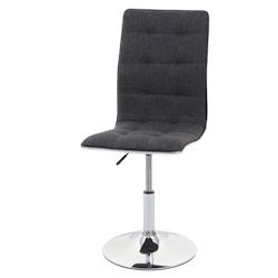 Décoshop26 - Chaise à manger cuisine pivotant hauteur réglable en tissu gris base acier 04_0002212 - gris 3000259032699_0