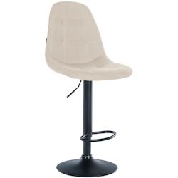 Décoshop26 - Tabouret de bar x1 avec repose-pieds hauteur réglable pivotant assise en tissu crème cadre métallique noir 10_0004838 - noir 30002523_0