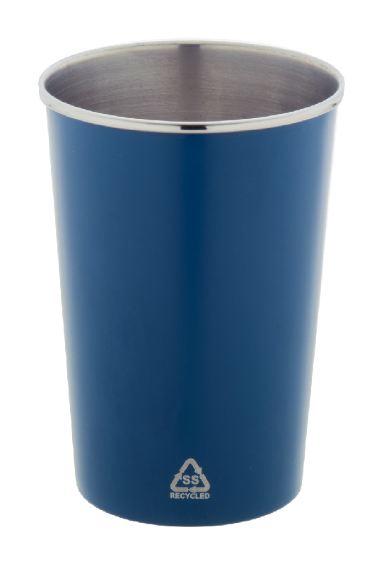 Gobelet publicitaire - simple paroi en acier recyclé - 350 ml - couleur bleu_0